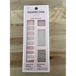 DASHING DIVA GLOSS Ultra Shine 32 Gel Nail Strips GS14 Feeling Flush, Pink Gold